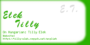 elek tilly business card